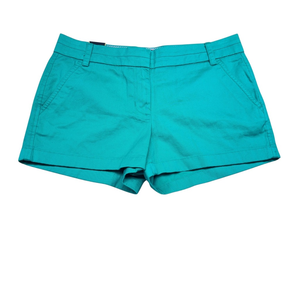 J.Crew Womens Chino Shorts Teal Green 3 Inch Inseam Size 4 NWT coastal summer